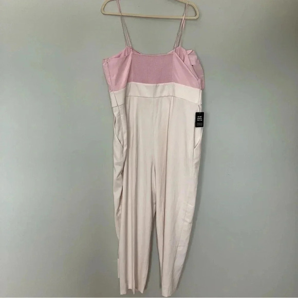 NWT Express Statement Bow Color Block Straight Leg Jumpsuit - Picture 9 of 15